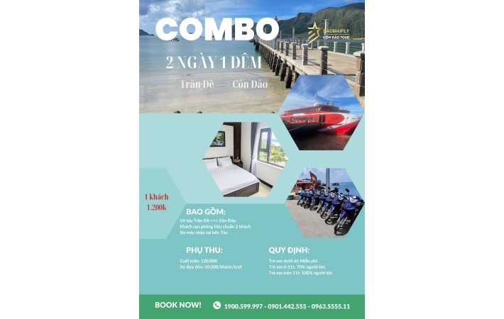 Combo tàu cao tốc Trần Đề Sóc Trăng - Côn Đảo 2 ngày 1 đêm