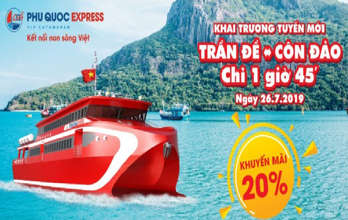 Vé tàu cao tốc Trần Đề - Sóc Trăng đi Côn Đảo - Côn Đảo Express 36 (Vé Eco)
