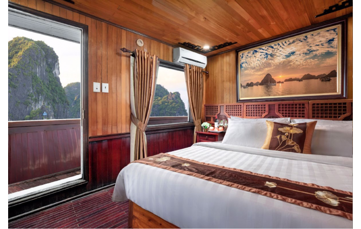 DU THUYỀN HẠ LONG COZY BAY 3 SAO - Phòng Deluxe Double Cabin With Sea View 2 Ngày 1 Đêm