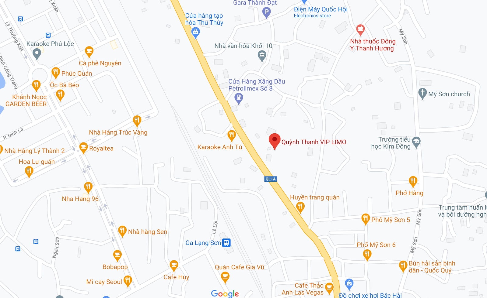 Địa chỉ Văn phòng nhà xe Quỳnh Thanh Vip Limo tại Lạng Sơn